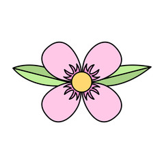 cute flower decorative icon vector illustration design