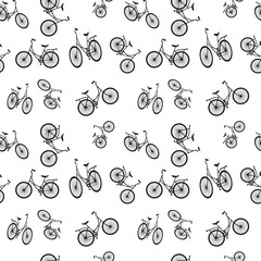 Fototapeta na wymiar Seamless bicycle pattern. Stylish sporty print. Vector illustration. Background can be used for wallpaper, pattern fills, web page background, surface textures, fabric design.