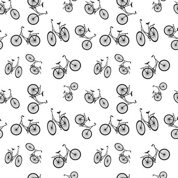 Seamless bicycle pattern. Stylish sporty print. Vector illustration. Background can be used for wallpaper, pattern fills, web page background, surface textures, fabric design.