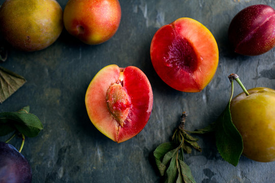 Halved plum