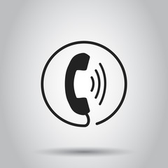 Phone icon vector, contact, support service sign on gray background. Telephone, communication icon in flat style.