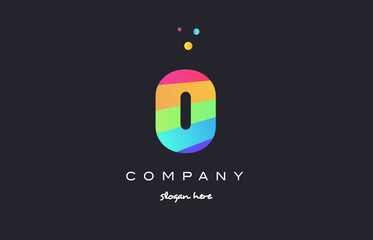 0 zero colored rainbow creative number digit numeral logo icon