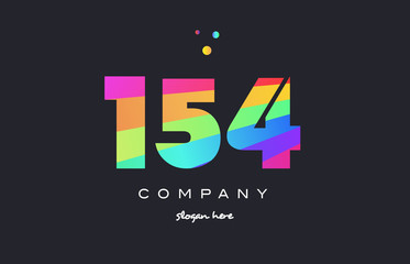 154 colored rainbow creative number digit numeral logo icon