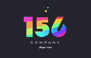 156 colored rainbow creative number digit numeral logo icon