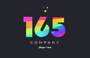 165 colored rainbow creative number digit numeral logo icon