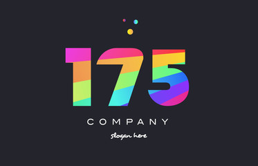 175 colored rainbow creative number digit numeral logo icon