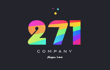 271 colored rainbow creative number digit numeral logo icon