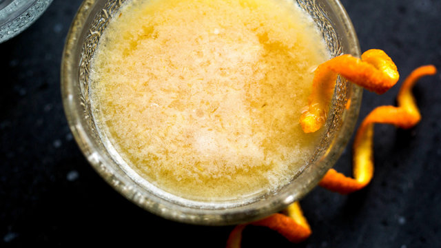 Yogurt Drinks, Kefir Rum Punch with Orange and Almond
