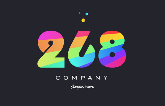 268 colored rainbow creative number digit numeral logo icon