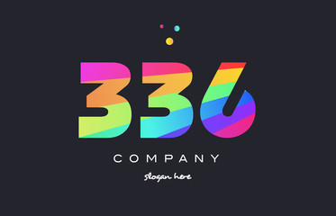336 colored rainbow creative number digit numeral logo icon