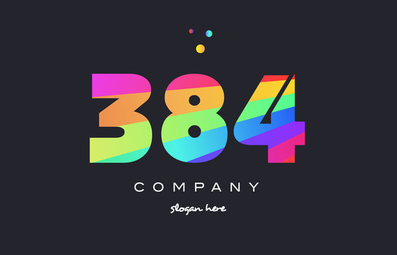 384 colored rainbow creative number digit numeral logo icon