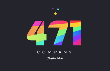 471 colored rainbow creative number digit numeral logo icon