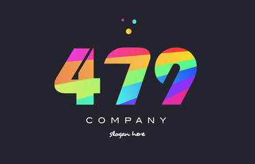 479 colored rainbow creative number digit numeral logo icon