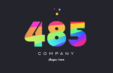 485 colored rainbow creative number digit numeral logo icon