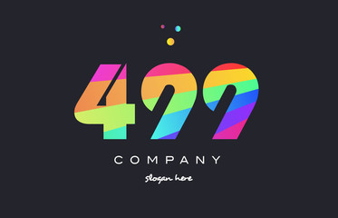 499 colored rainbow creative number digit numeral logo icon