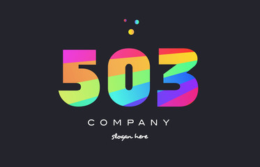 503 colored rainbow creative number digit numeral logo icon