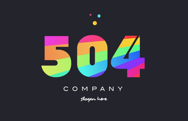 504 colored rainbow creative number digit numeral logo icon