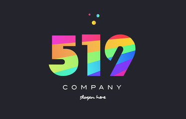 519 colored rainbow creative number digit numeral logo icon