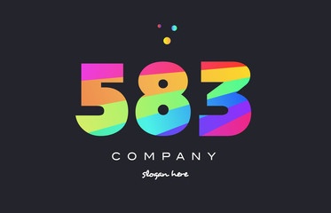 583 colored rainbow creative number digit numeral logo icon