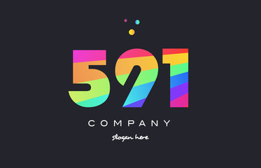 591 colored rainbow creative number digit numeral logo icon