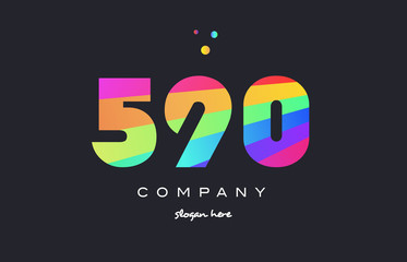 590 colored rainbow creative number digit numeral logo icon