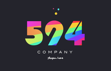 594 colored rainbow creative number digit numeral logo icon