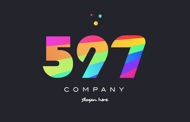 597 colored rainbow creative number digit numeral logo icon