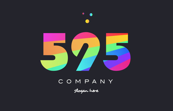 595 colored rainbow creative number digit numeral logo icon