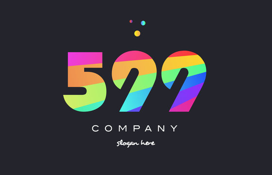 599 colored rainbow creative number digit numeral logo icon