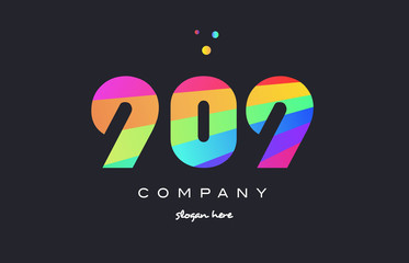 909 colored rainbow creative number digit numeral logo icon