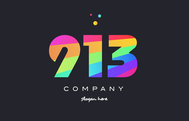 913 colored rainbow creative number digit numeral logo icon