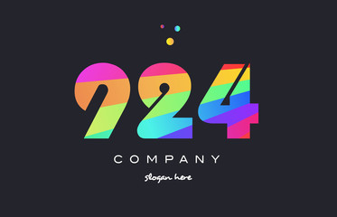 924 colored rainbow creative number digit numeral logo icon