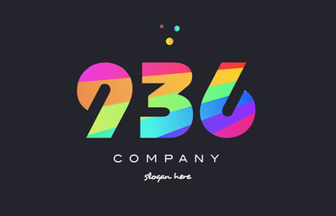 936 colored rainbow creative number digit numeral logo icon