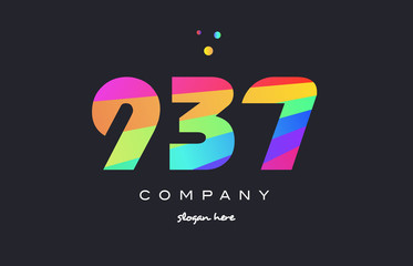 937 colored rainbow creative number digit numeral logo icon