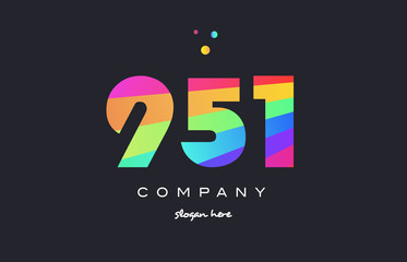 951 colored rainbow creative number digit numeral logo icon