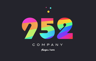 952 colored rainbow creative number digit numeral logo icon