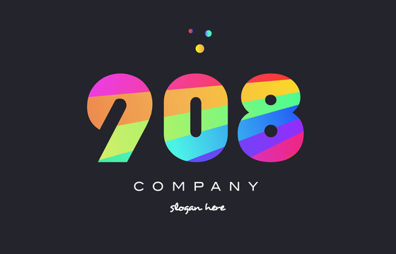 908 colored rainbow creative number digit numeral logo icon