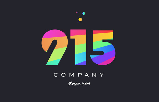 915 colored rainbow creative number digit numeral logo icon