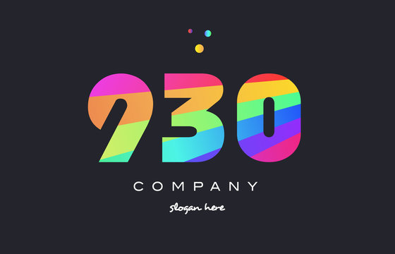 930 colored rainbow creative number digit numeral logo icon