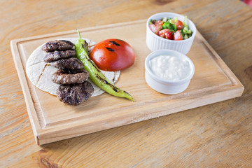 Turkish style meatball served on table