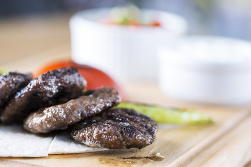 Turkish style meatball served on table