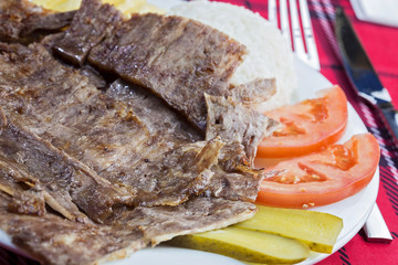 Doner Kebab served on the plate