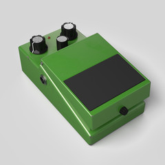 3D rendering of blank guitar pedal.