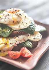 Sandwich with poached eggs