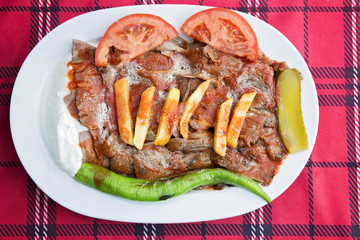 Doner Kebab served on the plate