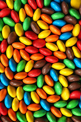 Delicious colorful candies as background