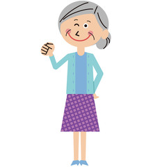 ポップな家族　祖母 ガッツポーズ