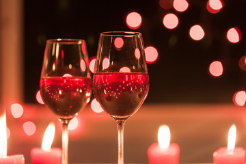 Candle light dinner setting. 