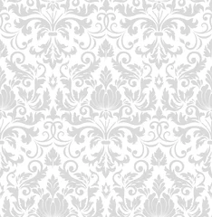 Poster Vectordamast naadloos patroonelement. Klassieke luxe ouderwetse damast sieraad, koninklijke Victoriaanse naadloze textuur voor behang, textiel, inwikkeling. Exquise bloemen barok sjabloon. © garrykillian