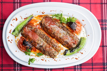 Turkish Kebab served with yogurt
